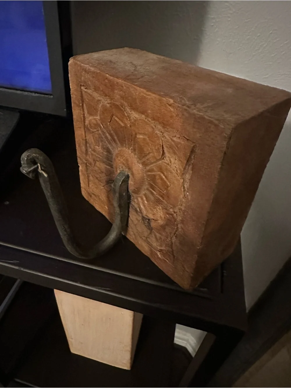 Wooden and Metal Coat/Key Ring wall hook